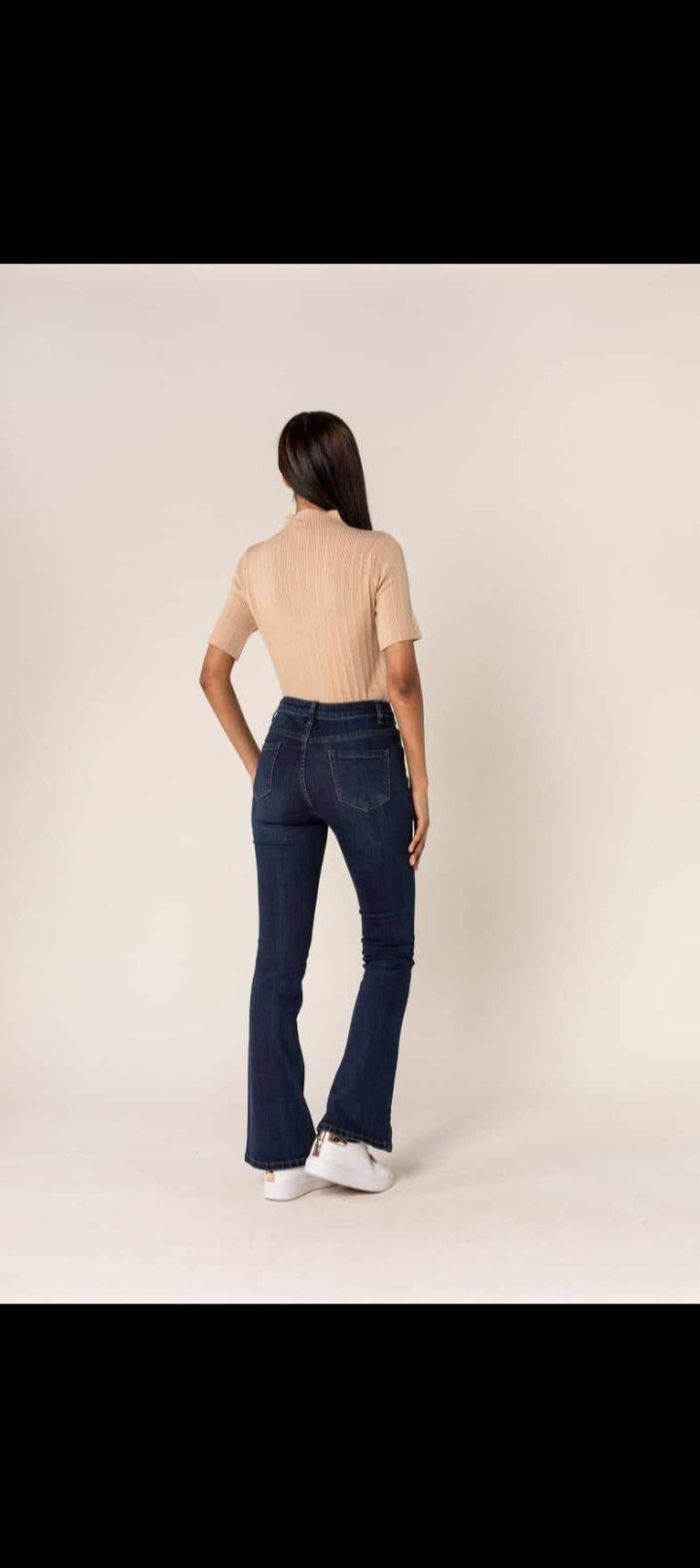Jeans taille haute bootcut évasé stretch