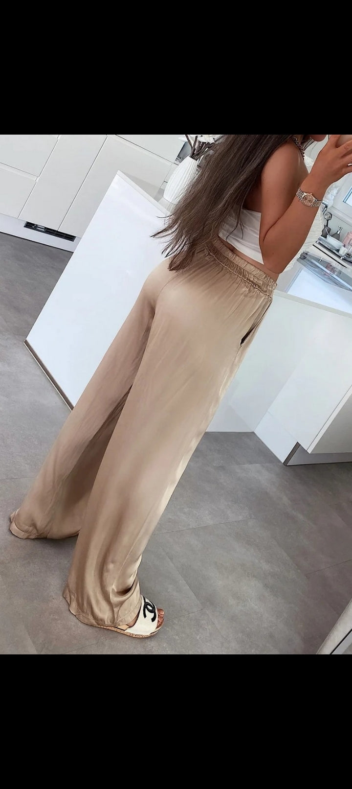 Pantalon satinée délavée