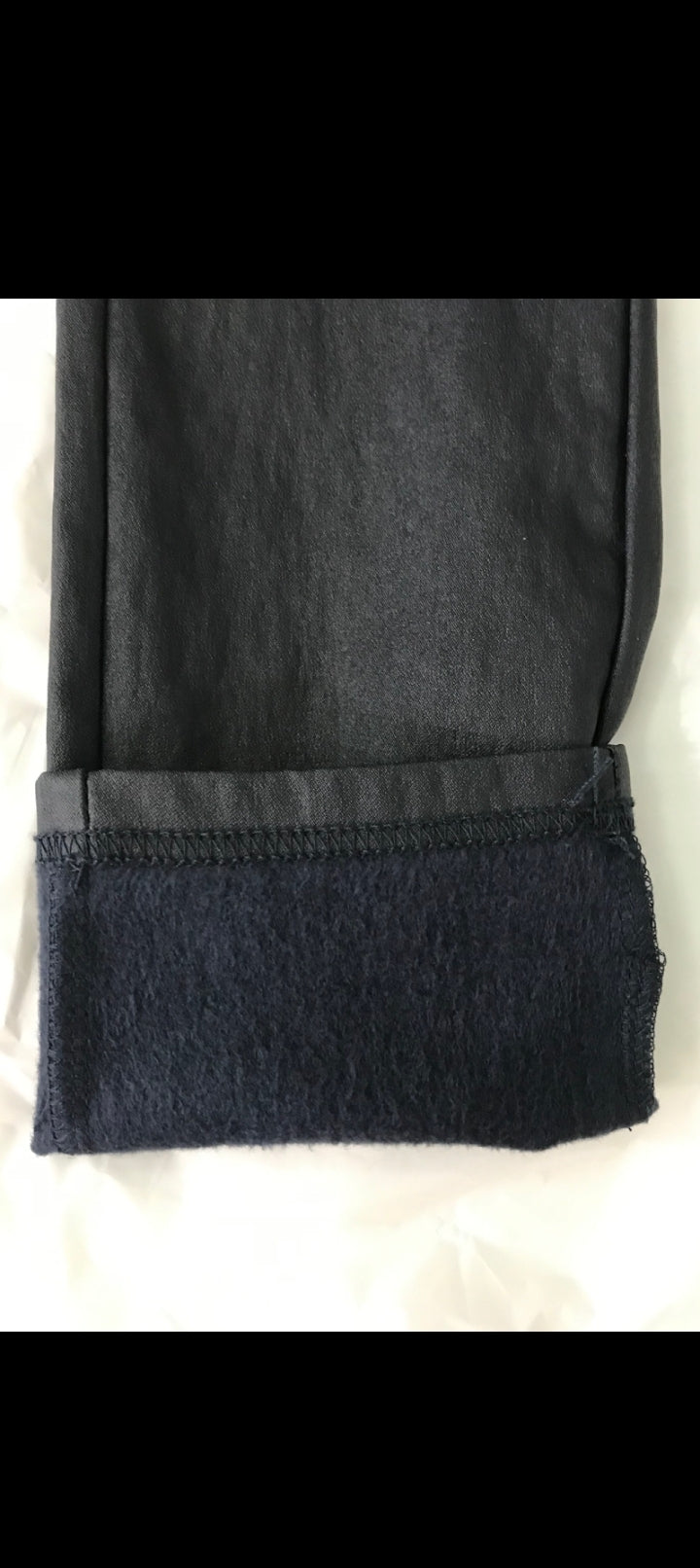 Pantalon enduit skinny et fourré à l'intérieur